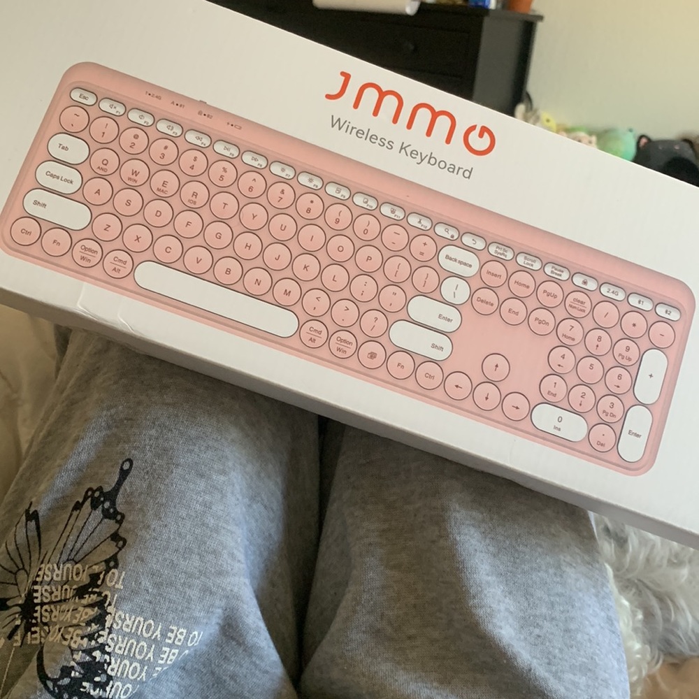 JMMO 112 key wireless keyboard pink